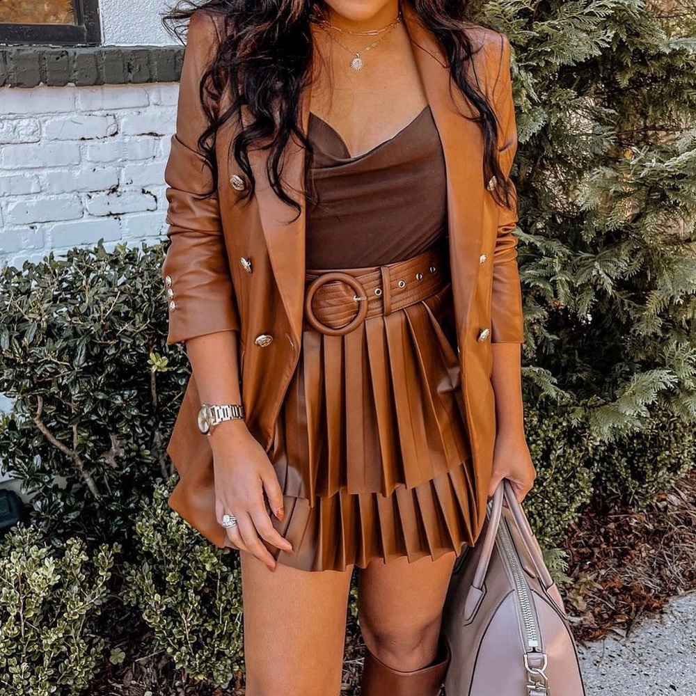 Faux leather skirt